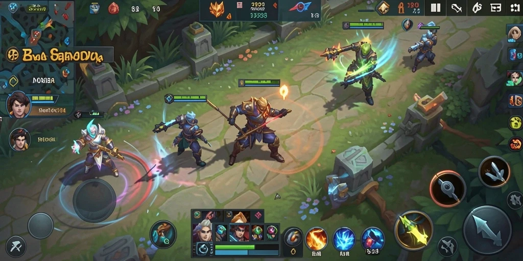 Screenshot gameplay 9939 menampilkan aksi MOBA yang intens.