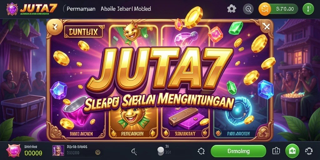 Tampilan gameplay JUTA7 yang menarik saat memutar gulungan Slot.