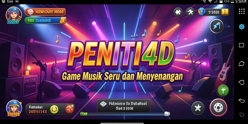 Screenshot gameplay PENITI4D yang menunjukkan keseruan bermain musik.