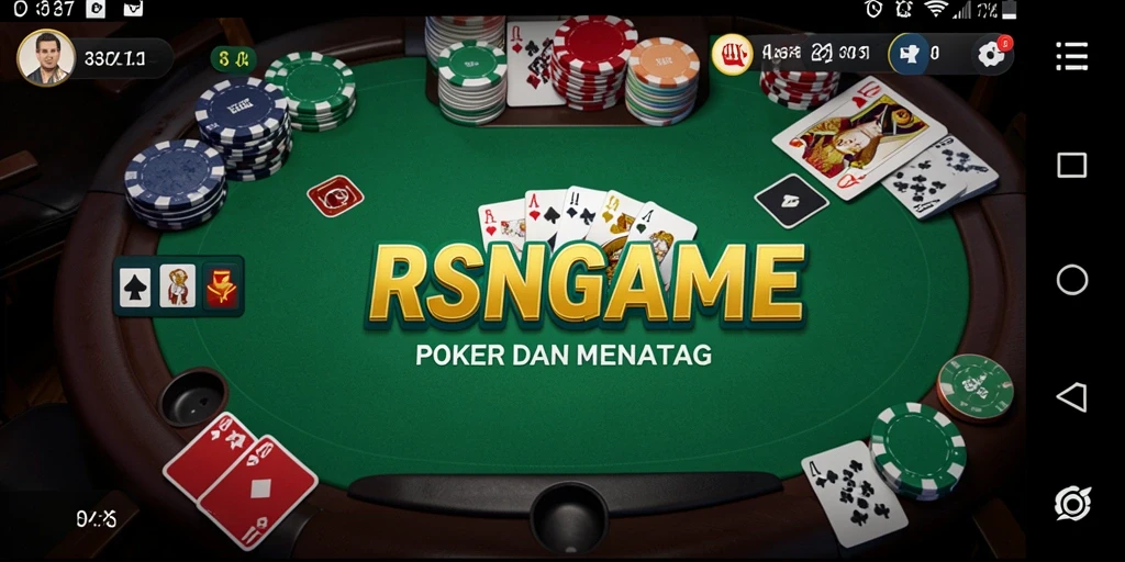 Tangkapan layar RSNGAME menampilkan sesi permainan Poker yang mendebarkan.