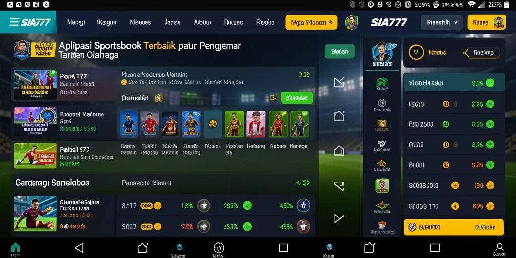 Tampilan utama SIA777 menampilkan berbagai pilihan taruhan olahraga.